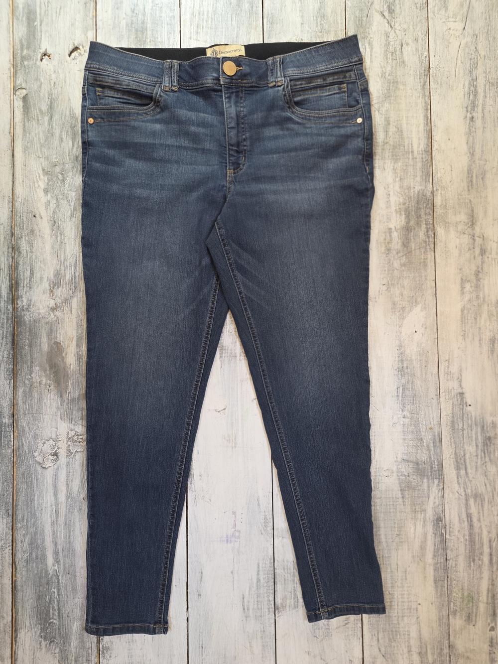 Democracy Ab Technology Women's Skinny Jeans in Dark Blue Wash sz 16